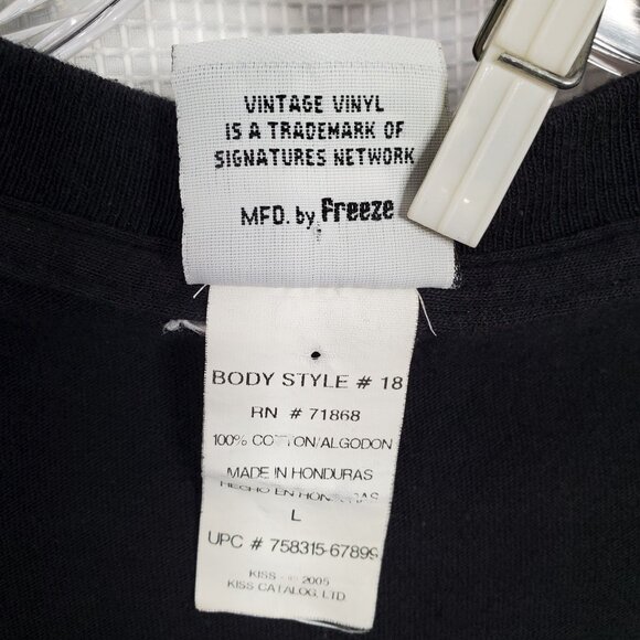 Kiss Army Size L T-Shirt Vintage Vinyl 2005 100% Cotton Black Camo Spellout Y2K - Picture 5 of 6